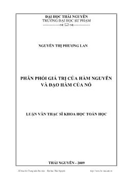 Phân phối giá trị của Hàm nguyên và đạo hàm của nó