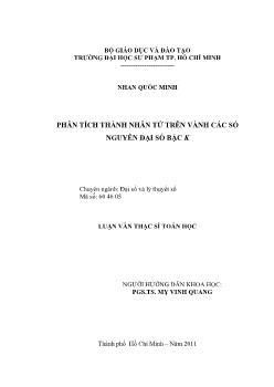 Phân tích thành nhân tử trên vành các số nguyên đại số bậc K