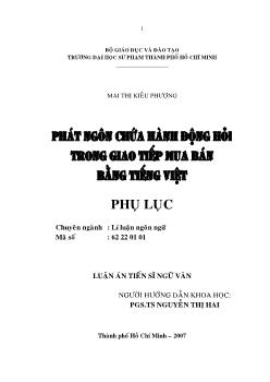 Phát ngôn chứa hành động hỏi trong giao tiếp mua bán bằng Tiếng Việt