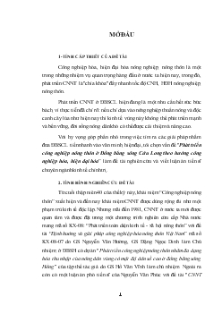 Phát triển công nghiệp nông thôn ở Đồng bằng sông Cửu Long theo hướng công nghiệp hóa, hiện đại hóa