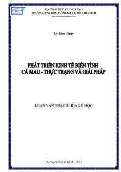 Phát triển kinh tế biển tỉnh Cà Mau - Thực trạng và giải pháp