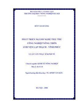 Phát triển ngành nghề tiểu thủ công nghiệp nông thôn ở huyện Lập Thạch - Vĩnh Phúc