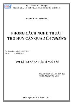 Phong cách nghệ thuật thơ Huy Cận qua Lửa Thiêng