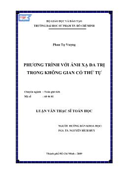 Phương trình ánh xạ đa trị trong không gian có thứ tự