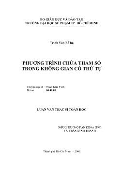 Phương trình chứa tham số trong không gian có thứ tự