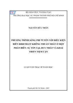 Phương trình sóng phi tuyến với điều kiện biên Dirichlet không thuần nhất ở một phần biên: sự tồn tại, duy nhất và khai triển tiệm cận