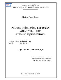 Phương trình sóng phi tuyến với một đầu biên chứa Memory