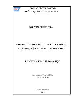 Phương trình sóng tuyến tính mô tả dao động của thanh đàn hồi nhớt