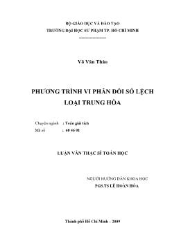 Phương trình vi phân đối số lệch loại trung hòa