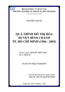 Quá trình đô thị hóa huyện Bình Chánh TP.HCM (1986 - 2003)