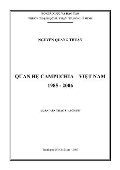 Quan hệ Campuchia - Việt Nam 1985 - 2006 (Cambodia - VietNam)