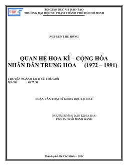 Quan hệ Hoa kì - Cộng hòa nhân dân Trung Hoa (1972 - 1991)