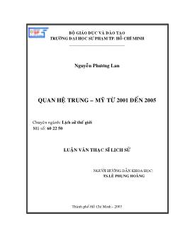 Quan hệ Trung - Mỹ từ 2001 đến 2005 (Trung Quốc - Hoa Kỳ)
