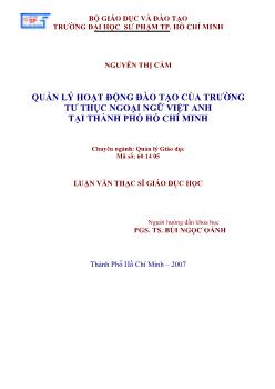 Quản lý hoạt động đào tạo của trường tư thục ngoại ngữ Việt Anh tại TP.HCM