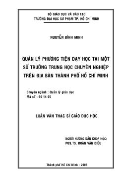 Quản lý phương tiện dạy học tại một số trường trung học chuyên nghiệp trên địa bàn TP.HCM