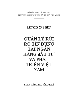 Quản lý rủi ro tín dụng tại Ngân hàng đầu tư và Phát triển Việt Nam