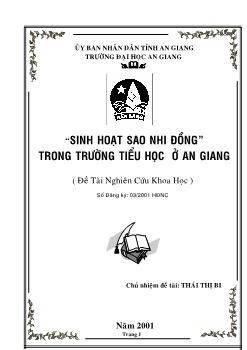 Sinh hoạt Sao nhi đồng trong trường tiểu học ở An Giang
