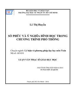 Số phức và ý nghĩa hình học trong chương trình Phổ thông