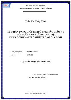 Sự nhận dạng giới tính ở trẻ mẫu giáo 5 - 6 tuổi dưới ảnh hưởng của việc phân công vai trò giới trong gia đình