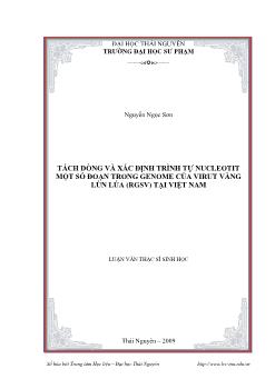 Tách dòng và xác định trình tự Nucleotit một số đoạn trong Genome của Virus vàng lùn Lúa (RGSV) tại Việt Nam