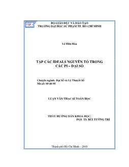 Tập các ideals nguyên tố trong các PI - Đại số