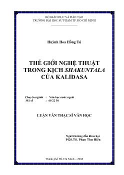 Thế giới nghệ thuật trong kịch Shakuntala của kalidasa