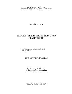 Thế giới trẻ thơ trong trăng non của R.Tagore