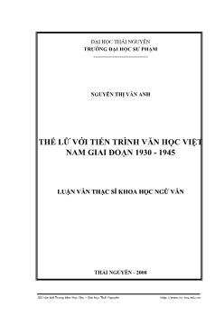 Thế Lữ với tiến trình văn học Việt Nam giai đoạn 1930 - 1945