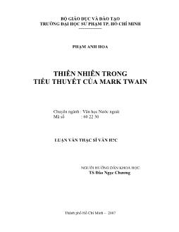 Thiên nhiên trong tiểu thuyết của Mark Tawin