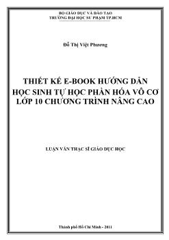Thiết kế e-Book hướng dẫn học sinh tự học phần hóa vô cơ lớp 10 chương trình nâng cao