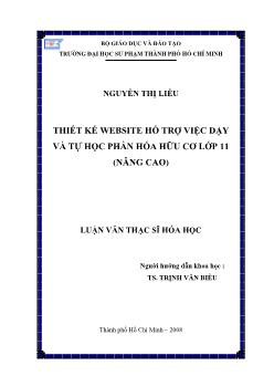 Thiết kế website hổ trợ việc dạy và tự học phần hóa hữu cơ lớp 11 (chương trình nâng cao)