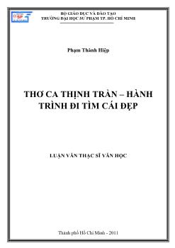 Thơ ca Thịnh Trần - Hành trình đi tìm cái đẹp