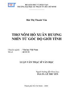 Thơ nôm Hồ Xuân Hương nhìn từ góc độ giới tính