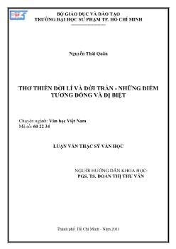 Thơ thiền đời Lý và đời Trần - Những điểm tương đồng và dị biệt