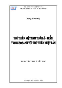 Thơ thiền Việt Nam thời Lý - Trần trong so sánh với thơ thiền Nhật Bản