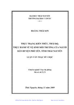 Thực trạng kiến thức, thái độ, thực hành về vệ sinh môi trường của người dân huyện Phổ Yên, tỉnh Thái Nguyên