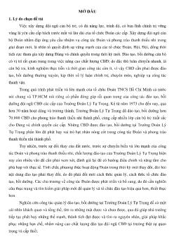 Thực trạng quản lý hoạt động đào tạo, bồi dưỡng đội ngũ cán bộ Đoàn tại Trường Đoàn Lý Tự Trọng, TP.HCM