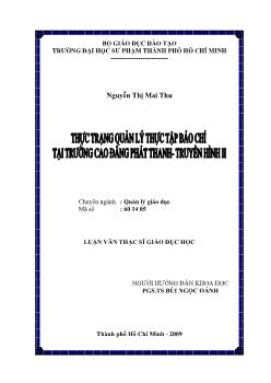 Thực trạng quản lý thực tập báo chí tại trường Cao Đẳng Phát Thanh - Truyền hình II