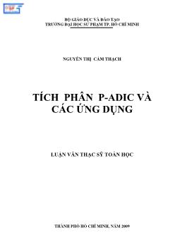 Tích phần P-Adic và các ứng dụng