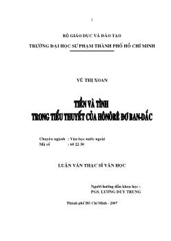 Tiền và tình trong tiểu thuyết của Hônôrê Đơ Ban - Dắc