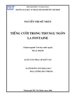 Tiếng cười trong thơ ngụ ngôn La Fontaine