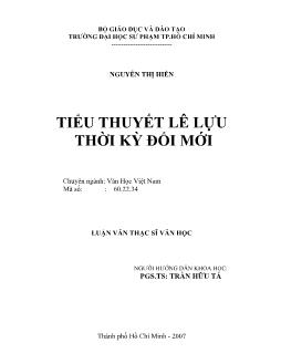 Tiểu thuyết Lê Lựu - Thời kỳ đổi mới