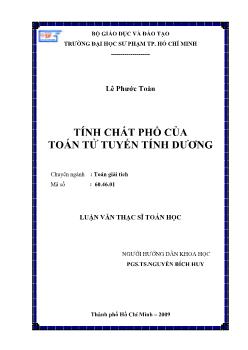 Tính chất phổ của toán tử tuyến tính dương