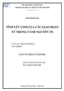 Tính lũy linh của các giao hoán tử trong vành nguyên tố