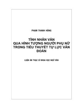 Tính nhân văn qua hình tượng người phụ nữ trong tiểu thuyết Tự lực văn đoàn