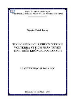 Tính ổn định của phương trình Volterra vi tích phân tuyến tính trên không gian Banach