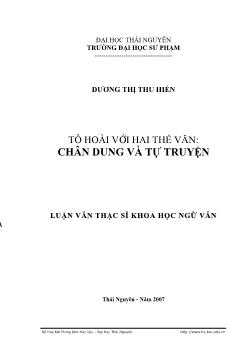 Tô Hoài với 2 thể văn : Chân dung và tự truyện