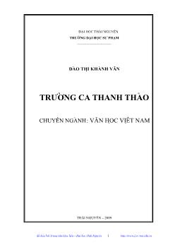 Trường ca Thanh Thảo