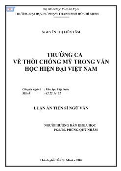 Trường ca về thời chống Mỹ trong văn học hiện đại Việt Nam
