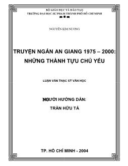 Truyện ngắn An Giang 1975 - 2000: Những thành tựu chủ yếu